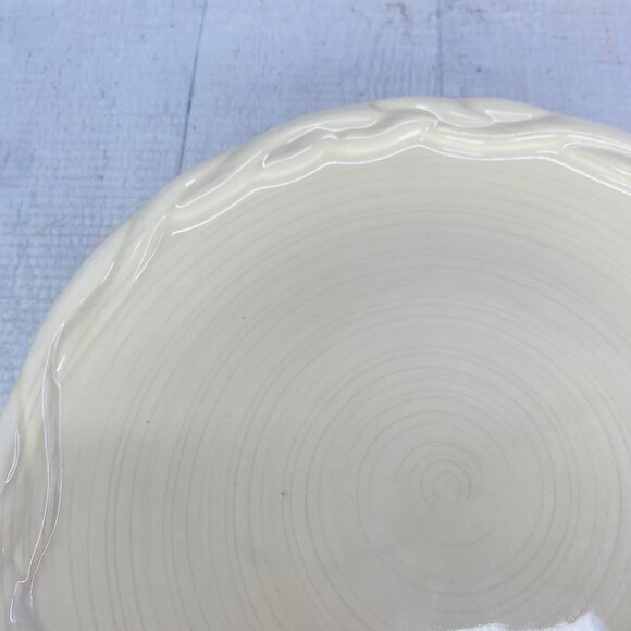 Tracy OCTAVIA HILL Solid Cream Twisted Rope Edge Ceramic 8" Salad Plates Set 4 - Picture 12 of 16